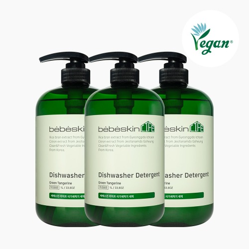 비건인증 베베스킨 라이프 식기세척기 세제 1l 3개 젖병 세척 가능