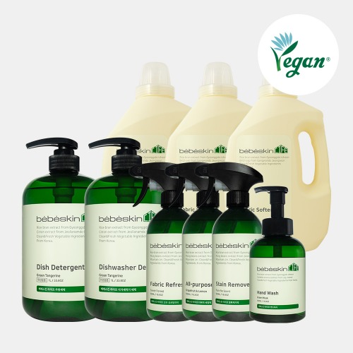 비건인증 베베스킨 라이프 단품 모음전 세탁세제 유연제 주방세제 다목적세정제 얼룩제거제 식기세척기세제 섬유탈취제 핸드워시